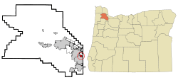 Location of Metzger, Oregon