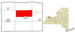 Location in Orleans County and the state of New York.