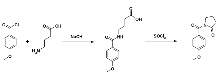 Aniracetam synthesis 02.svg