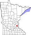 State map highlighting Ramsey County