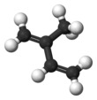 Ball-and-stick model of isoprene
