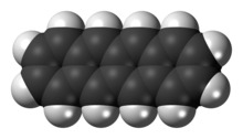 Space-filling model of the tetracene molecule