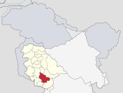 Location of Udhampur district in Jammu and Kashmir