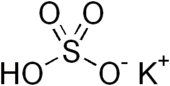 One potassium cation and one hydrogensulfate anion
