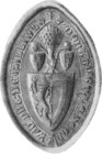Greyscale illustration of the counter-seal of Alan's daughter, Dervorguilla.