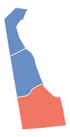 Delaware election results, NC Kent Democrat, Sussex Republican.svg