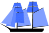 A two-topsail schooner or jackass brig flying a fore course