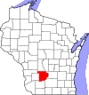 State map highlighting Sauk County