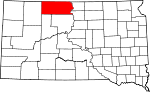 State map highlighting Corson County