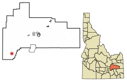 Location of Aberdeen in Bingham County, Idaho.