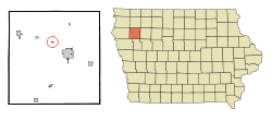 Location of Meriden, Iowa