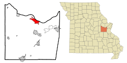 Location of Washington, Missouri