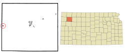 Location within Thomas County and Kansas