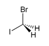 Stereo, skeletal formula of bromoiodomethane
