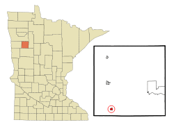 Location of Waubun, Minnesota