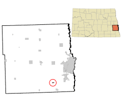 Location of Davenport, North Dakota