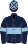 Dark Blue, Light Blue hoop and armlets, hooped cap