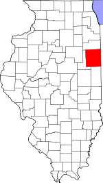 Iroquois County's location in Illinois