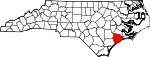 State map highlighting Onslow County