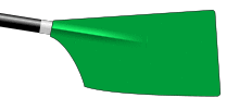 The blade of an oar, coloured green