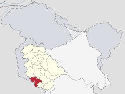 Location of Jammu district in Jammu and Kashmir