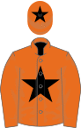 Orange, black star and star on cap