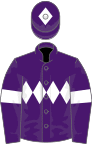 Purple, white triple diamond, armlets and diamond on cap