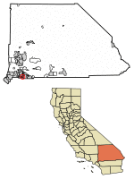 Location of Loma Linda in San Bernardino County, California.