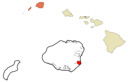 Location in Kauai County and the state of Hawaii