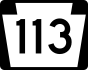 Pennsylvania Route 113 marker