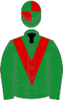 Green, red chevron, quartered cap