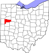 State map highlighting Auglaize County