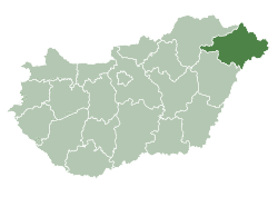 Szabolcs-Szatmár-Bereg County within Hungary