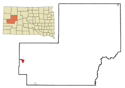 Location in Meade County and the state of South Dakota