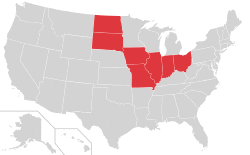 Missouri Valley Football Conference locations