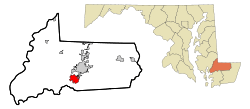 Location of Fruitland, Maryland