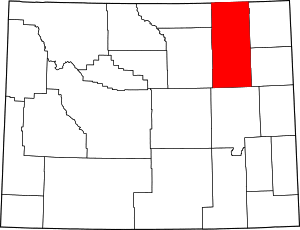 Map of Wyoming highlighting Campbell County