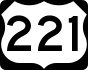 U.S. Route 221 marker