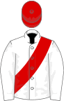 White, red sash and cap