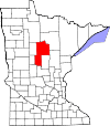 State map highlighting Cass County
