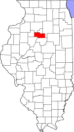 Map of Illinois highlighting Marshall County