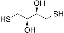 Skeletal formula of dithiothreitol