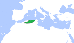 The Hammadid dynasty (green), c. 1100