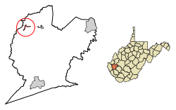 Location of West Hamlin in Lincoln County, West Virginia.