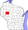 State map highlighting Chippewa County