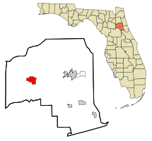 Location in Putnam County and the state of Florida