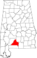 State map highlighting Conecuh County