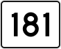 Route 181 marker