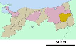 Location of Yazu in Tottori Prefecture