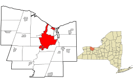 Location in Monroe County and the State of New York.